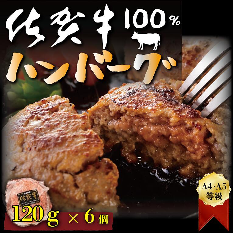 9位! 口コミ数「6件」評価「4.5」佐賀牛100%ハンバーグステーキ　120g×6個（FM019）