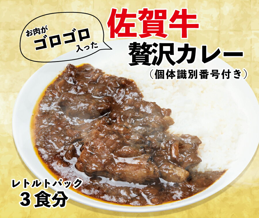 【ふるさと納税】佐賀牛ゴロゴロ贅沢カレー　レトルトパック3食分（個体識別番号付き）（FL016）