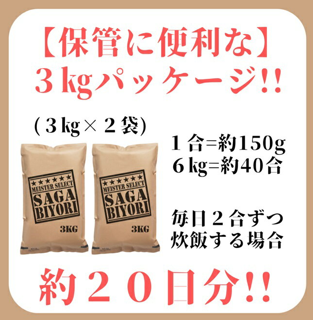 【ふるさと納税】【みやきなでしこ】応援米【無洗米】さがびより6kg（3kg×2袋）（CI327）