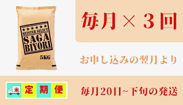 【ふるさと納税】【みやきなでしこ】応援米【3回定期便】【無洗米】さがびより5kg（CI420）