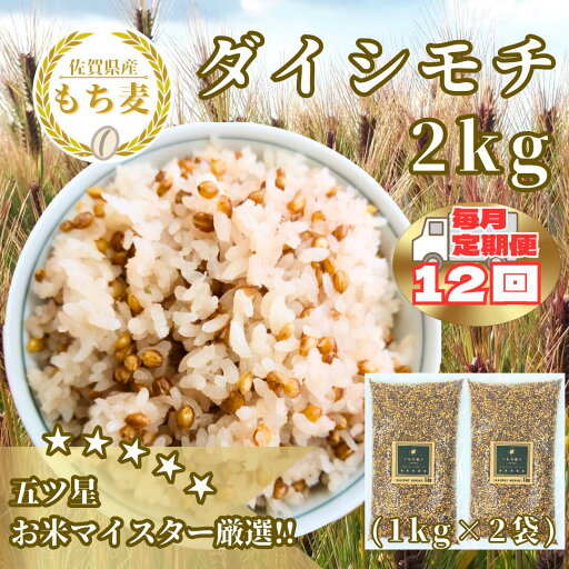 【ふるさと納税】【12回定期便】ダイシモチ2kg もち麦 キラリ もち麦ごはん(CIB39) 【ふるさと納税】【12回定期便】ダイシモチ2kg もち麦 キラリ もち麦ごはん(CIB39)