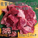 【ふるさと納税】佐賀牛×厳選黒毛和牛 カレー用食べ比べ 600g×2(DX039)