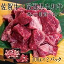 【ふるさと納税】佐賀牛×厳選黒毛和牛 カレー用食べ比べ300g×2(DX046)