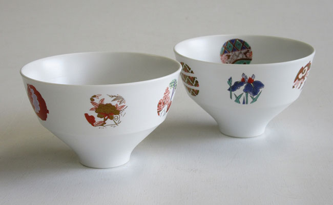 A35-214ARITA PORCELAIN LAB(アリタポーセリンラボ) ASTEROID(アステロイド)・ペア段付飯碗 有田焼 モダン 茶碗 小鉢