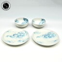 【ふるさと納税】ARITAYAKI MUTSU 空(ブルー)17.5cm プレート・ボウル ペアセット 有田焼 食器 うつわ 和モダン 手描き A50-244
