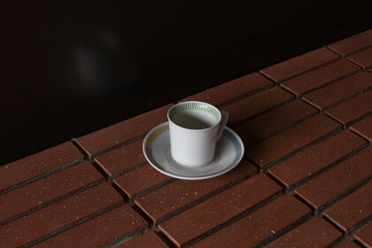 A25-3161616/ PC Mug Green & Deep Plate 160 セット 有田焼 器 食器 マグカップ 皿 白 ホワイト プレート