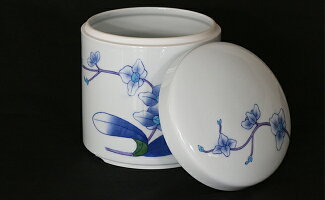 【ふるさと納税】胡蝶蘭絵8寸御骨壺彩生陶器