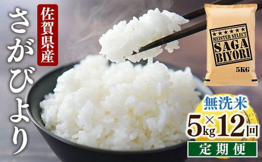 4位! 口コミ数「0件」評価「0」＜定期便・全12回＞ 令和5年産 特A評価 『 無洗米 さがびより 5kg 』