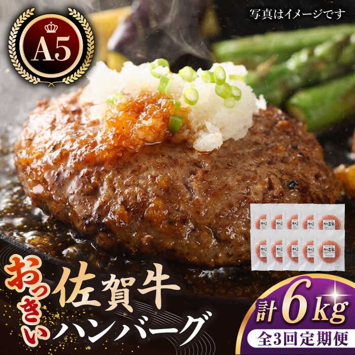 【全3回定期便】佐賀牛 おっきいハンバーグ 200g×10個 【肉の三栄】 [HAA037]