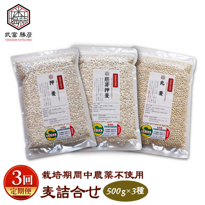 【ふるさと納税】【全3回定期便】麦詰合 1.5kg ( 500g 3種 ) 江北町産 サチホゴールデン 【葦農】 [HAJ031]