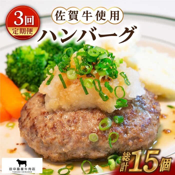 【ふるさと納税】【全3回定期便】佐賀牛 ハンバーグ 5個セット【田中畜産牛肉店】 [HBH047]