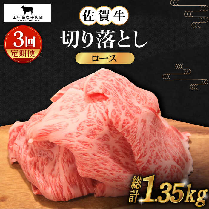 [全3回定期便]佐賀牛 ロース 切り落とし 450g[田中畜産牛肉店] 