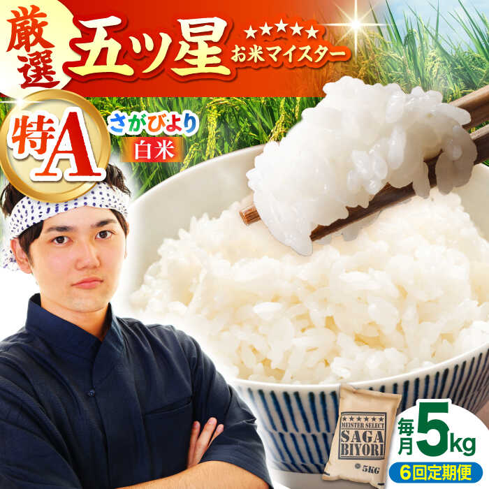 【ふるさと納税】【全6回定期便】令和5年産 さがびより 白米 5kg【大塚米穀店】 [HBL020]