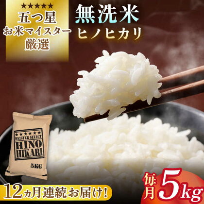 【全12回定期便】令和5年産 ヒノヒカリ 無洗米 5kg【大塚米穀店】 [HBL067]