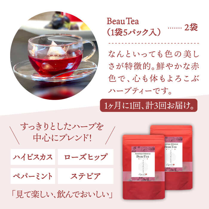 【ふるさと納税】【全3回定期便】ハーブティー ＜BeauTea＞ 2袋 ( 5パック×2袋 ) 【Goenヘルス&ビューティー】 [HBQ013]