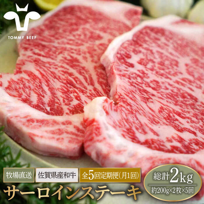 [牧場直送][5回定期便]佐賀県産和牛 サーロインステーキ 400g(約200g×2枚)[有限会社佐賀セントラル牧場]お肉 肉 牛肉 冷凍 ステーキ リブロース 