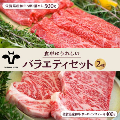 【牧場直送】佐賀県産和牛 食卓にうれしいバラエティ セット（切り落とし（計500g）＆サーロインステーキ（計400g））【有限会社佐賀セントラル牧場】 [IAH202]