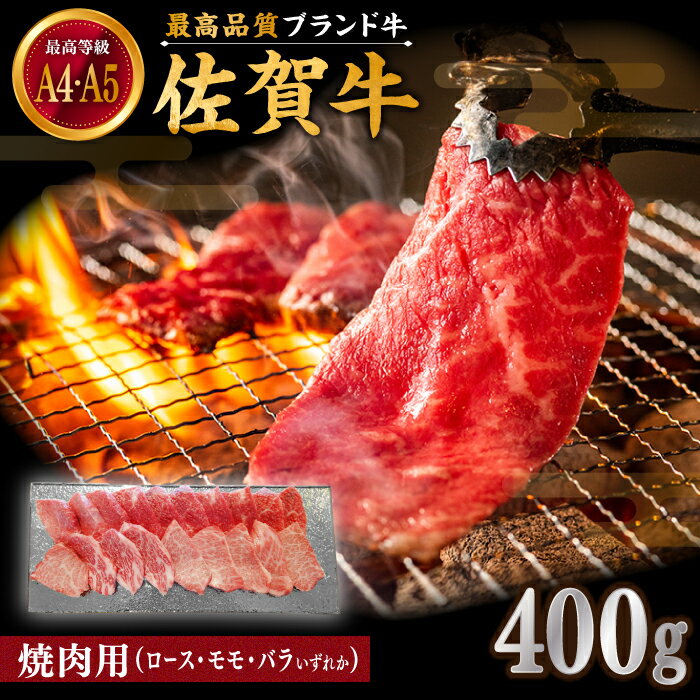 佐賀牛 焼肉用 400g 厳選部位 ロース・モモ・バラからいずれか[川崎畜産]