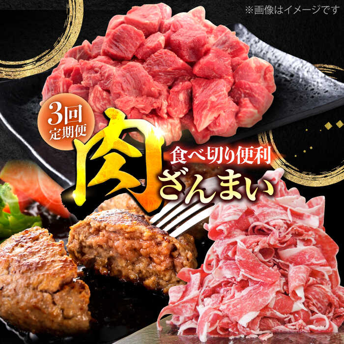 [3回定期便]肉ざんまい定期便 一人暮らし 少量[川崎畜産]国産 肉 お肉 牛肉 冷凍 定期配送 食べ比べ セット 詰め合わせ 佐賀県 白石町 