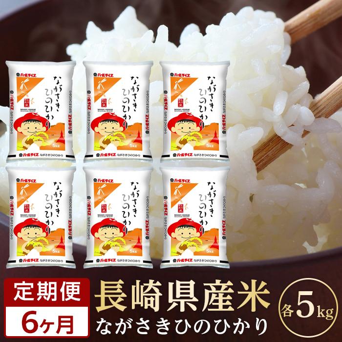 【6か月定期便】長崎県産米 令和5年産 ひのひかり5kg×6回 | 定期便 令和5年 期間限定 送料無料 長崎県 長崎 九州 支援 緊急支援 返礼品 お土産 お取り寄せ 米 お米 こめ コメ 白米 5キロ 特産品 取り寄せ 土産 お楽しみ