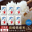 人気ランキング第15位「長崎県」口コミ数「0件」評価「0」【定期便6か月】長崎県産米 令和5年産こしひかり＜無洗米＞ 5kg×6回 | 定期便 お楽しみ 令和5年 期間限定 送料無料 長崎 九州 緊急支援 お土産 お取り寄せ 米 お米 こめ コメ 無洗米 5キロ 特産品