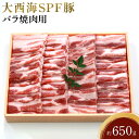 【ふるさと納税】大西海SPF豚 バラ焼肉用 約650g | 長崎県 九州 豚 豚肉 にく 豚バラ 焼き肉 焼肉 長崎和牛 サーロインステーキ サーロイン お取り寄せ ふるさと 支援 支援品 納税