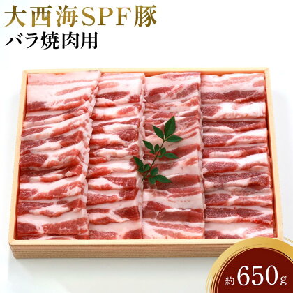 大西海SPF豚 バラ焼肉用 約650g | 長崎県 九州 豚 豚肉 にく 豚バラ 焼き肉 焼肉 長崎和牛 サーロインステーキ サーロイン お取り寄せ ふるさと 支援 支援品 納税