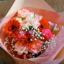 【ふるさと納税】【全12回定期便】ピンク バラと季節の花束 バラ×5本以上 ラッピング(保水) メッセージカード付 薔薇 お花 花 プレゼント 贈り物 長崎県 ...