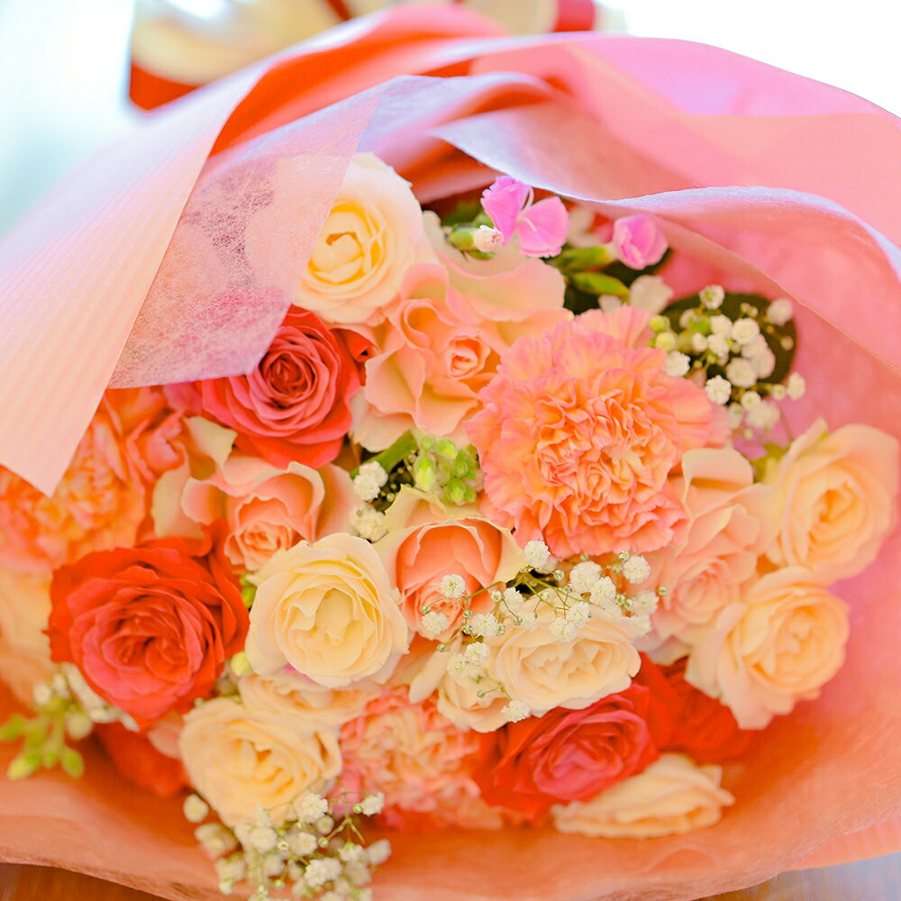 【ふるさと納税】【全12回定期便】ピンク バラと季節のオールラウンド花束 花 はな お花 花束 バラ 定期 長崎市