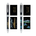 【ふるさと納税】優美蒔絵複合筆記具 2本セット 軍艦島・旧グラバー住宅 ボールペン 0.7mm 油性 ブラック レッド 黒 赤 シャープペン 0.5mm HB ...