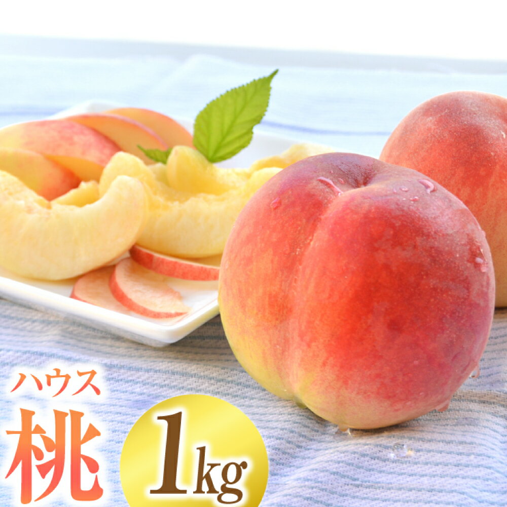 【ふるさと納税】先行予約 ハウスもも（品種おまかせ）旬の桃 約1kg（3玉～6玉）もも モモ 桃 果物 くだもの フルーツ 日川白鳳 さくひめ あかつき 夏のしずく 1キロ 国産 九州 長崎県 長崎市 送料無料【2025年5月下旬～6月上旬発送予定】のサムネイル