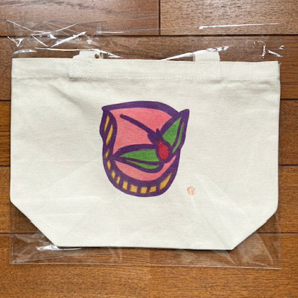 【ふるさと納税】【20営業日以内発送】桃かすてらトートバック バッグ カバン 鞄 おしゃれ ファッション 桃 カステラ イラスト 長崎県 送料無料