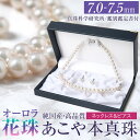 【ふるさと納税】オーロラ花珠 あこや真珠 7.0-7.5mm ネックレス ピアス セット パール 真珠 あこや 真珠科学研究所 鑑別鑑定書付 レディース アクセ...