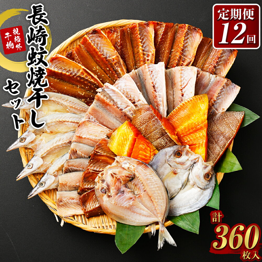 【ふるさと納税】【全12回定期便】たっぷり26枚入り「長崎蚊焼干し」規格外干物 26枚 マトウ鯛みりん4枚セット 計360枚(30枚×12回)ひもの 乾物 干物...