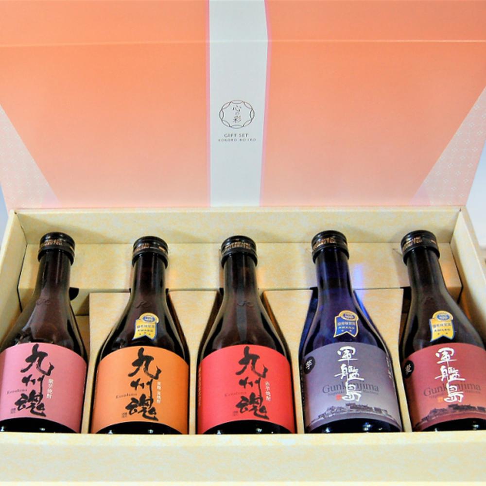 [ギフト対応可]長崎 軍艦島 九州魂焼酎 300ml のみくらべ 5本セット 酒 お酒 焼酎 芋焼酎 麦焼酎 軍艦島 九州魂 飲み比べ セット ギフト 贈答 国産 常温 長崎県 長崎市 送料無料