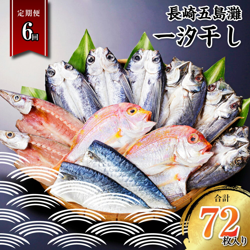 [全6回定期便]長崎五島灘一汐干し 合計12枚 セット 海産物 海鮮 魚介 ひもの 乾物 おかず おつまみ 冷凍 五島 長崎 定期便 送料無料