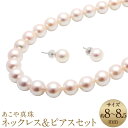 【ふるさと納税】あこや真珠(8-8.5mm珠)ネックレス&ピアスセット パール お手入れ用品2点セット付 レディース ジュエリー アクセサリー ファッション 長...