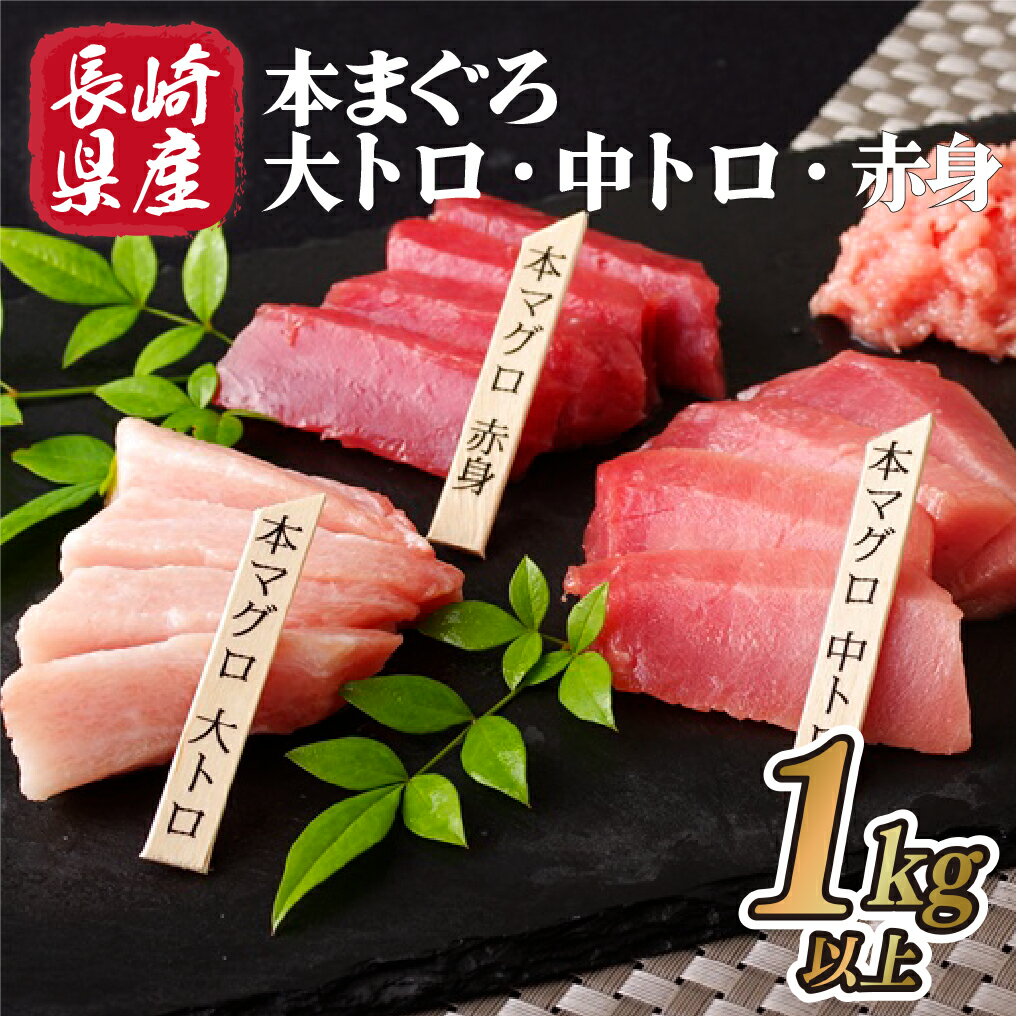 【ふるさと納税】【12回定期便 総計12kg】長崎県産 本まぐろ 3種セット 大トロ 中トロ 赤身 各1kg以上×12回 刺身用 養殖まぐろ 臭みなし 特殊製法 鮮度抜群 鉄火丼たれ付 冷凍 ギフト 長崎県 佐世保市