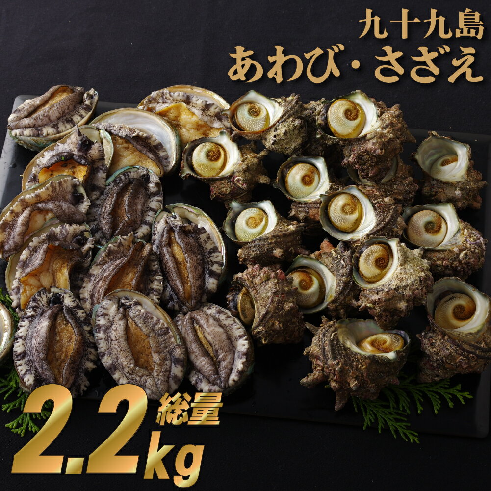 【ふるさと納税】九十九島 あわび (1,000g)・ さざえ (1,200g) セット 貝 海産 海鮮 プレゼント ギフト 贈り物 贈答 贈答用 お中元 お歳暮 御中元 御歳暮のサムネイル