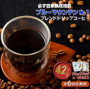 【ふるさと納税】 《定期便》必ず自家熟成焙煎ブルマンNo.1ブレンドドリップコーヒー(42パック)+4パック(2種)【6回お届け】