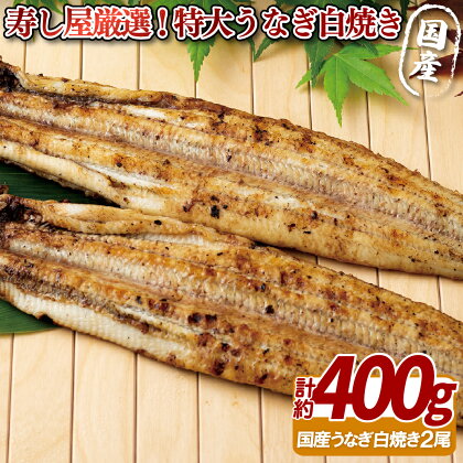 寿し屋 厳選 ! 特大 うなぎ の 白焼 ( 国産 ) 約400g プレゼント ギフト 贈答 贈答用 お中元 お歳暮 御中元 御歳暮