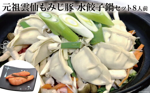 【ふるさと納税】 雲仙もみじ豚　水餃子鍋セット8人前・自家製明太子付