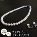 【ふるさと納税】長崎県産真珠　ネックレス・イヤリングセット（7.5〜8.0mm）