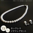 【ふるさと納税】長崎県産真珠　ネックレス・イヤリングセット（8.0〜8.5mm）