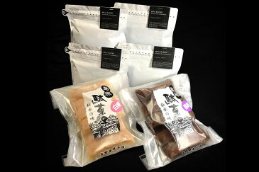 【ふるさと納税】【珈琲・お茶請けセット】人気料理店の≪自家焙煎≫挽き立て深煎りコーヒー「MYU BLEND」(粉) 400g・島原伝統駄菓子「黒棒・白棒」各1袋