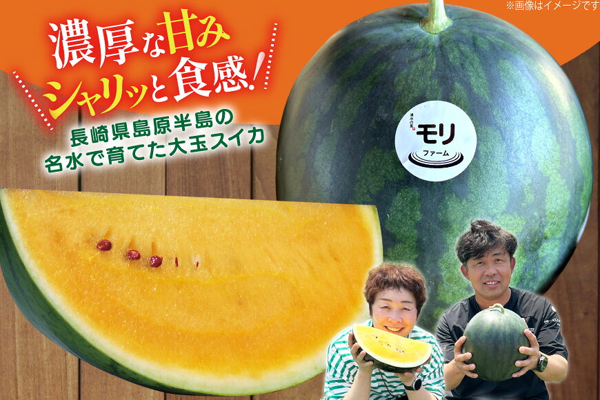 【ふるさと納税】 AJ458 【令和8年度出荷分】 湧水の里 モリファーム 大玉スイカ ムーンフラッシュ 3L 8〜10kg 1玉 [ 先行予約 数量限定 すいか スイカ 西瓜 フルーツ 果物 長崎 長崎県 島原市 ]