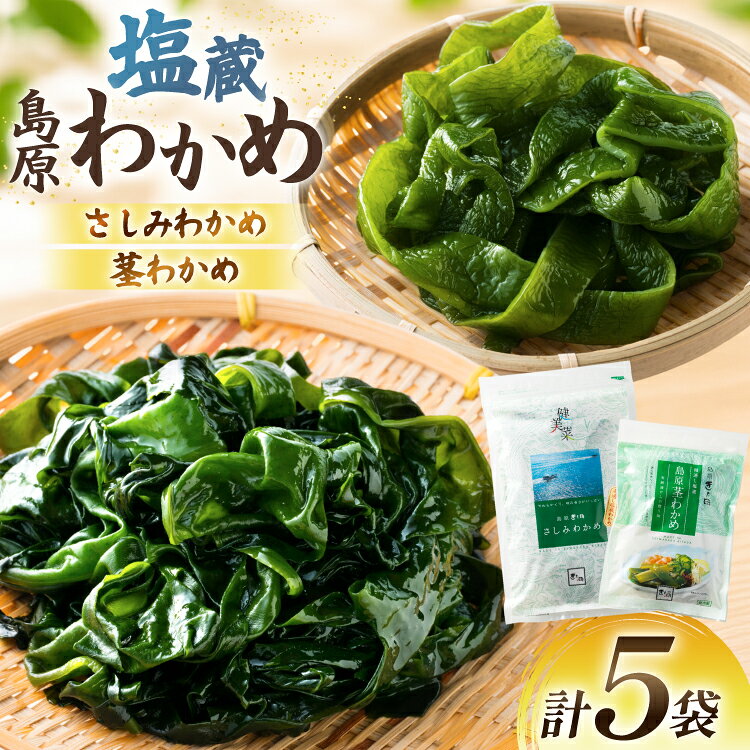 島原湯通し塩蔵わかめのセット [ わかめ さしみわかめ 茎わかめ ワカメ 海藻 2種セット 詰め合わせ 北田物産 長崎県 島原市]
