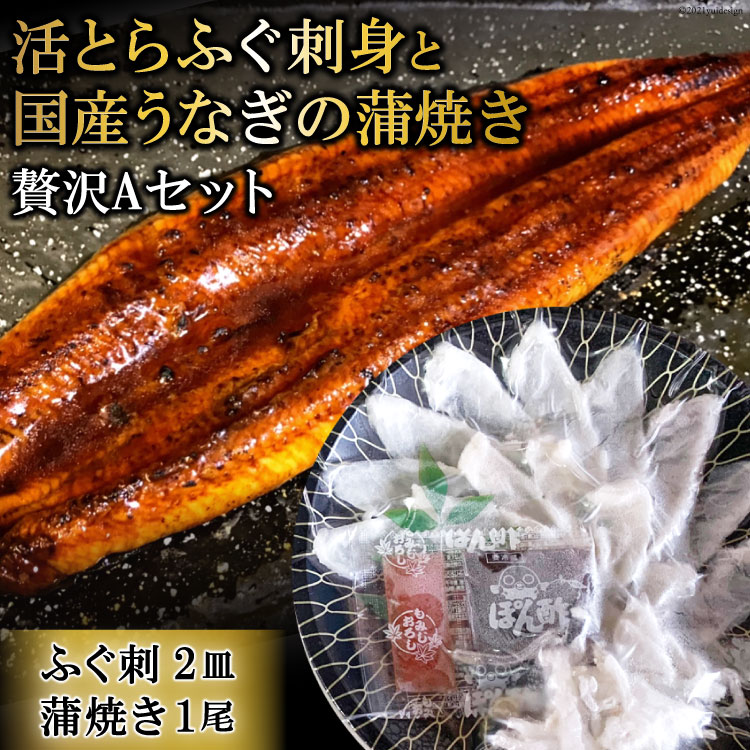 活とらふぐ刺身と国産うなぎの蒲焼き贅沢Aセット（ふぐ刺2皿・蒲焼き1尾）