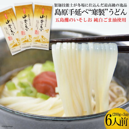 CE274 島原手延うどん　山水の糸　3袋 （200g×3）【 うどん 即席 6人前 麺類 おすすめ 九州 長崎県 島原市 】