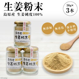 【ふるさと納税】島原産 生姜純度100% 生姜粉末 3本 【無添加 無着色 保存料不使用】